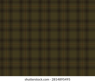 Dark academia plaid seamless pattern, vintage olive green and charcoal black tartan check background for menswear fashion
