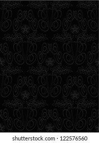 Dark achromatic damask pattern