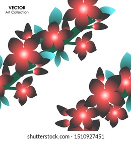 Dark Adenium Flower Seamless pattern, Vector illustration design element