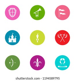 Dark age icons set. Flat set of 9 dark age vector icons for web isolated on white background