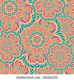 Dark ages pattern asian islam seamless vector pattern with flowers