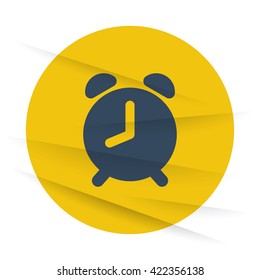 Dark Alarm Clock icon label on wrinkled paper