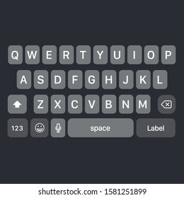 dark alphabet keypad user interface vector