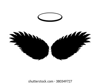 Dark Angel Wings Feathers Halo Vector Stock Vector (Royalty Free ...