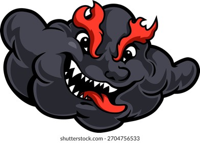 Dark Angry Cloud Monster With Fiery Eyes