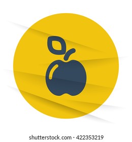Dark Apple icon label on wrinkled paper