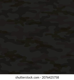 impresión de camuflaje vectorial del ejército oscuro, patrón sin fisuras para la banda de la cabeza de la ropa o la impresión.