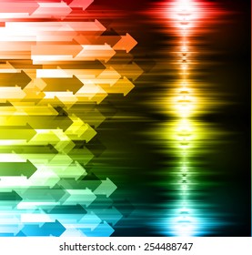 Dark arrow colorful Light Abstract Technology background for computer graphic website internet. text box. Brochure. 