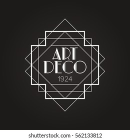 Dark Art Deco Vector Badge Logo