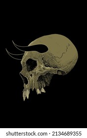 Dark art Art work Skull Demon Head human Illustration