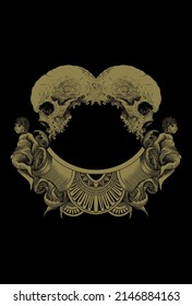 Dark art Art work Skull Head human Illustration Black art Ornament