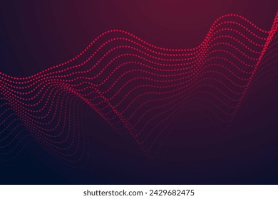 Dark asbtract particel wave background, line waves bright