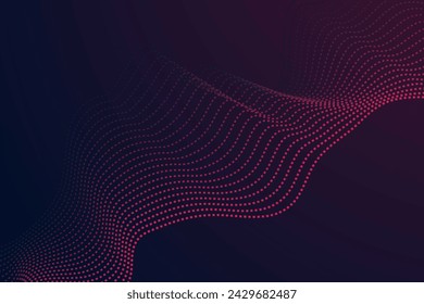 Dark asbtract particel wave background, line waves bright