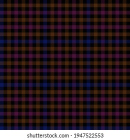 Dunkles Herbstgingham-Gitter plaid. Nahtlose Vektorgrafik-Muster, geeignet für Mode oder Heimat.