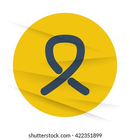 Dark Awareness Ribbon icon label on wrinkled paper
