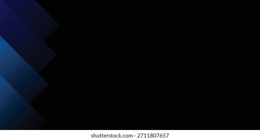 Un fondo oscuro con Formas geométricas diagonales abstractas azules y púrpuras en capas en el lado izquierdo, creando un diseño moderno y minimalista.