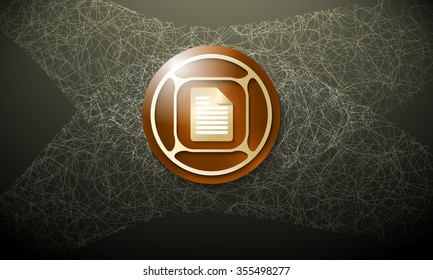 Dark background with abstract cobweb and document icon