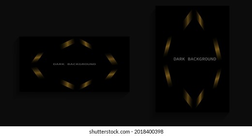 dark background with abstract gold lines for cover, poster, banner, billboard
