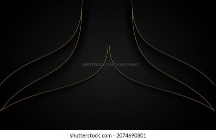 fondo oscuro con líneas y sombras de oro abstractas