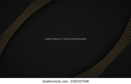dunkler Hintergrund mit abstrakten goldenen Linien in der Ecke
