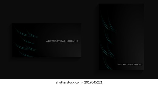 dunkler Hintergrund mit abstrakten grünen Linien auf der linken Seite für Deckeln, Plakate, Banner, Plakate