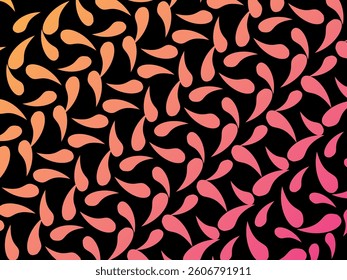 Dark background with abstract pattern of colorful water drops.