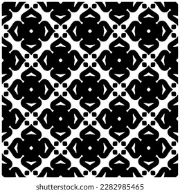 Dark background with abstract shapes. Black and white texture. Seamless monochrome repeating pattern for web page, textures, card, poster, fabric, textile.