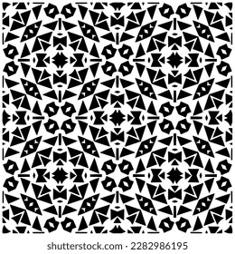 Fondo oscuro con formas abstractas. Textura en blanco y negro. Patrón de repetición monocromo sin inconvenientes para páginas web, texturas, tarjeta, afiche, tela, textil.