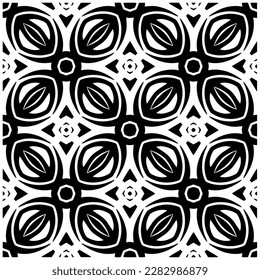 Fondo oscuro con formas abstractas. Textura en blanco y negro. Patrón de repetición monocromo sin inconvenientes para páginas web, texturas, tarjeta, afiche, tela, textil.