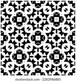 Fondo oscuro con formas abstractas. Textura en blanco y negro. Patrón de repetición monocromo sin inconvenientes para páginas web, texturas, tarjeta, afiche, tela, textil.