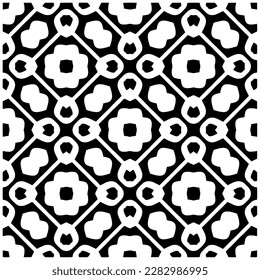 Fondo oscuro con formas abstractas. Textura en blanco y negro. Patrón de repetición monocromo sin inconvenientes para páginas web, texturas, tarjeta, afiche, tela, textil.