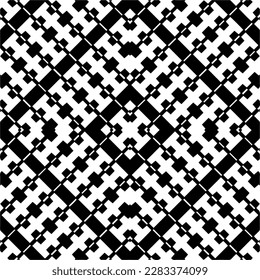 Dunkler Hintergrund mit abstrakten Formen. Schwarz-Weiß-Textur. Nahtlose monochrome Wiederholung Muster für Webseiten, Texturen, Karten, Poster, Gewebe, Textilien.