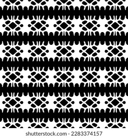 Dark background with abstract shapes. Black and white texture. Seamless monochrome repeating pattern for web page, textures, card, poster, fabric, textile.