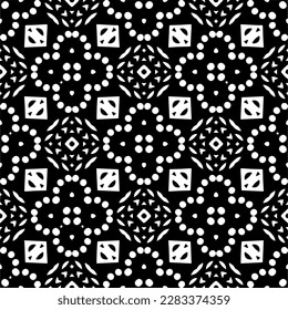 Dunkler Hintergrund mit abstrakten Formen. Schwarz-Weiß-Textur. Nahtlose monochrome Wiederholung Muster für Webseiten, Texturen, Karten, Poster, Gewebe, Textilien.