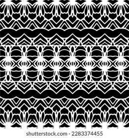 Fondo oscuro con formas abstractas. Textura en blanco y negro. Patrón de repetición monocromo sin inconvenientes para páginas web, texturas, tarjeta, afiche, tela, textil.