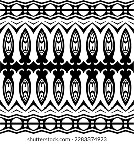 Dark background with abstract shapes. Black and white texture. Seamless monochrome repeating pattern for web page, textures, card, poster, fabric, textile.