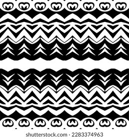 Dark background with abstract shapes. Black and white texture. Seamless monochrome repeating pattern for web page, textures, card, poster, fabric, textile.