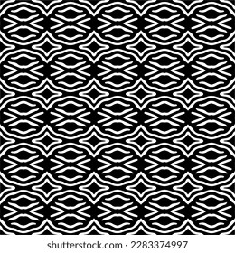 Dark background with abstract shapes. Black and white texture. Seamless monochrome repeating pattern for web page, textures, card, poster, fabric, textile.