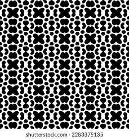 Dunkler Hintergrund mit abstrakten Formen. Schwarz-Weiß-Textur. Nahtlose monochrome Wiederholung Muster für Webseiten, Texturen, Karten, Poster, Gewebe, Textilien.