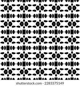 Dark background with abstract shapes. Black and white texture. Seamless monochrome repeating pattern for web page, textures, card, poster, fabric, textile.