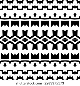 Dark background with abstract shapes. Black and white texture. Seamless monochrome repeating pattern for web page, textures, card, poster, fabric, textile.