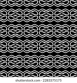 Dark background with abstract shapes. Black and white texture. Seamless monochrome repeating pattern for web page, textures, card, poster, fabric, textile.