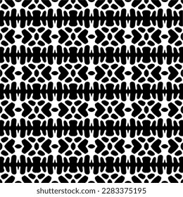 Dark background with abstract shapes. Black and white texture. Seamless monochrome repeating pattern for web page, textures, card, poster, fabric, textile.