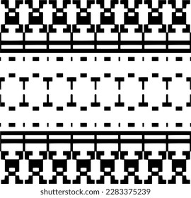 Dark background with abstract shapes. Black and white texture. Seamless monochrome repeating pattern for web page, textures, card, poster, fabric, textile.