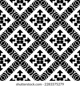 Dark background with abstract shapes. Black and white texture. Seamless monochrome repeating pattern for web page, textures, card, poster, fabric, textile.