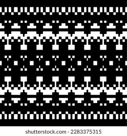 Dark background with abstract shapes. Black and white texture. Seamless monochrome repeating pattern for web page, textures, card, poster, fabric, textile.