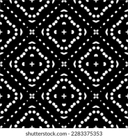 Fondo oscuro con formas abstractas. Textura en blanco y negro. Patrón de repetición monocromo sin inconvenientes para páginas web, texturas, tarjeta, afiche, tela, textil.