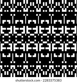 Dark background with abstract shapes. Black and white texture. Seamless monochrome repeating pattern for web page, textures, card, poster, fabric, textile.