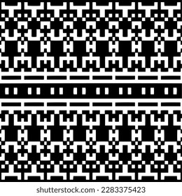 Dark background with abstract shapes. Black and white texture. Seamless monochrome repeating pattern for web page, textures, card, poster, fabric, textile.