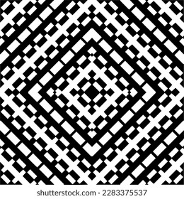 Dark background with abstract shapes. Black and white texture. Seamless monochrome repeating pattern for web page, textures, card, poster, fabric, textile.